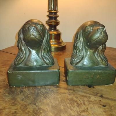 Chalkware Dog Design Bookends