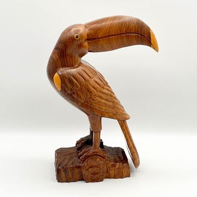 Hand Carved Solid Wood 10.5” Toucan