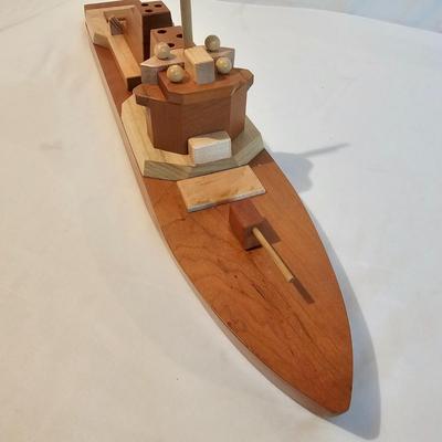 Handmade Wooden Toy Ships (G-JS)