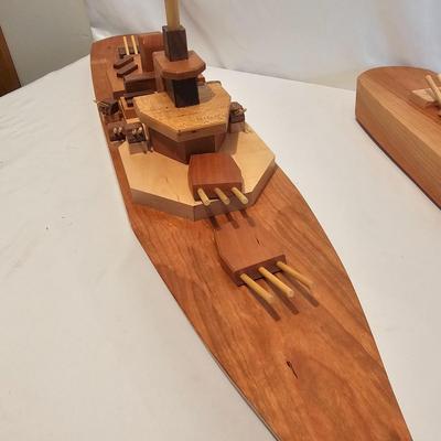 Handmade Wooden Toy Ships (G-JS)