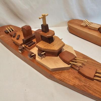 Handmade Wooden Toy Ships (G-JS)
