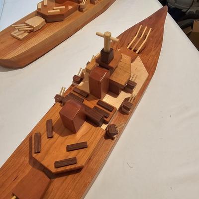Handmade Wooden Toy Ships (G-JS)