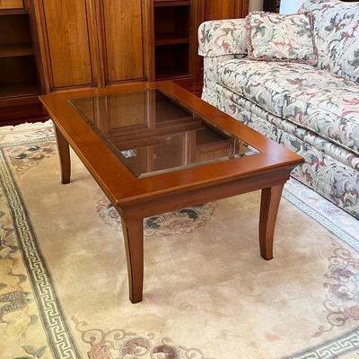3-Piece Solid Wood Glass "Display Top" ~ Sliding Drawer Living Room Set