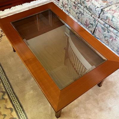 3-Piece Solid Wood Glass "Display Top" ~ Sliding Drawer Living Room Set