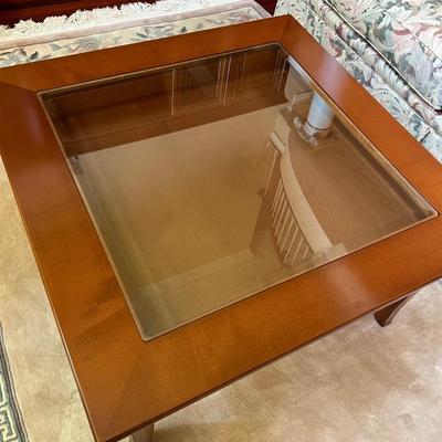 3-Piece Solid Wood Glass "Display Top" ~ Sliding Drawer Living Room Set