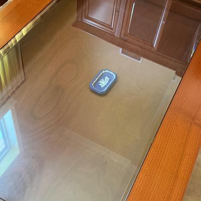 3-Piece Solid Wood Glass "Display Top" ~ Sliding Drawer Living Room Set