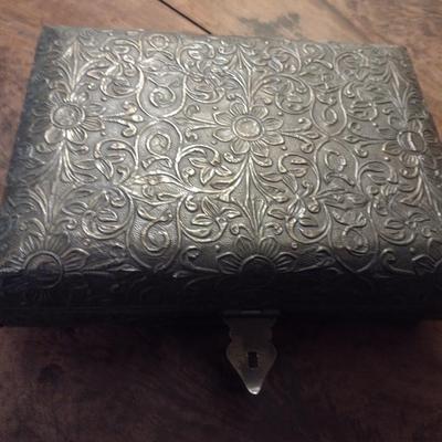 Metal Covered Storage/Jewelry Box