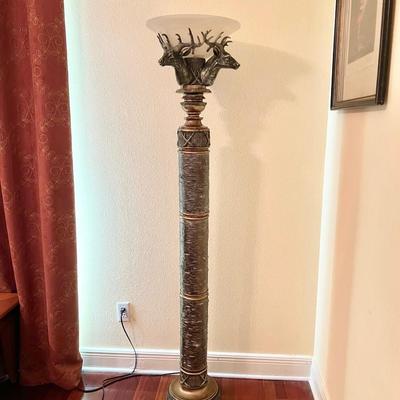 6Ft Column ~ 3-Deer Head Floor Lamp