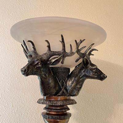 6Ft Column ~ 3-Deer Head Floor Lamp