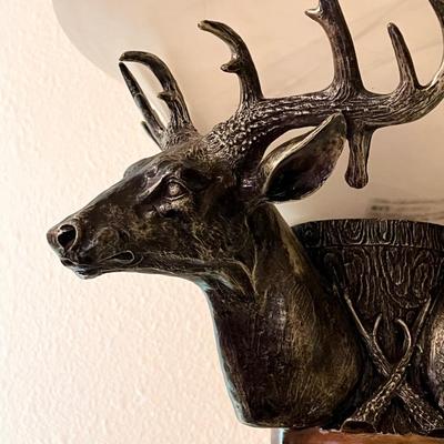 6Ft Column ~ 3-Deer Head Floor Lamp