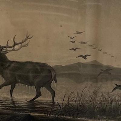 Original Henry Landseer 1800s "Sanctuary" Lithograph Print