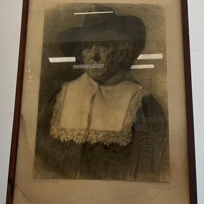 Signed J. Henry Bosseneher Photograph Charcoal Drawing - Munich GR