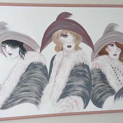 Signed Walcutt "Three Faces of Eve" Oil Painting on Canvas