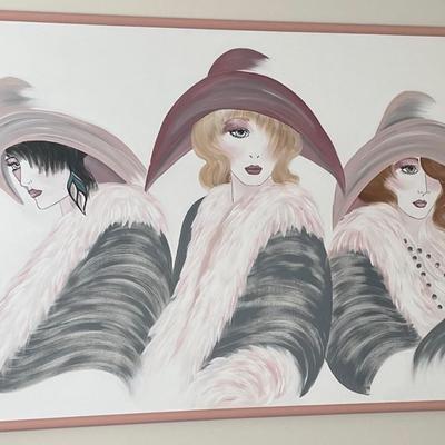 Signed Walcutt "Three Faces of Eve" Oil Painting on Canvas