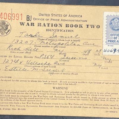 WWII War Ration Book w/ Stamp