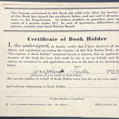 WWII War Ration Book w/ Stamp