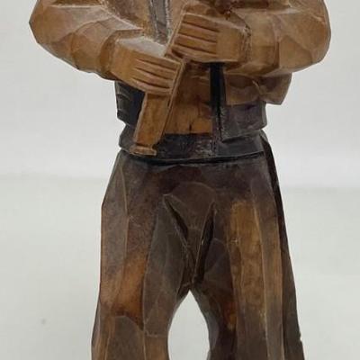 Gaiteiro Carved Wood Figurine