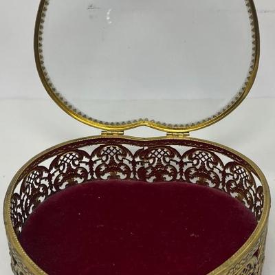 Vintage Gilt Coated Jewelry Box