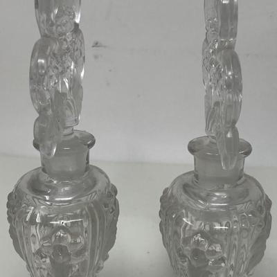 Twin Circa 1940's Imperial Glass Perfume Bottles w/ Stopper