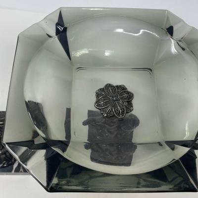 Vintage Cherub Ashtray and Lighter