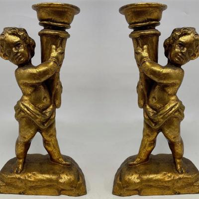Twin Cherubs in Gilt Coat