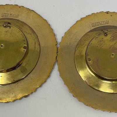 Pair Limoges French Brass w/ Plaques