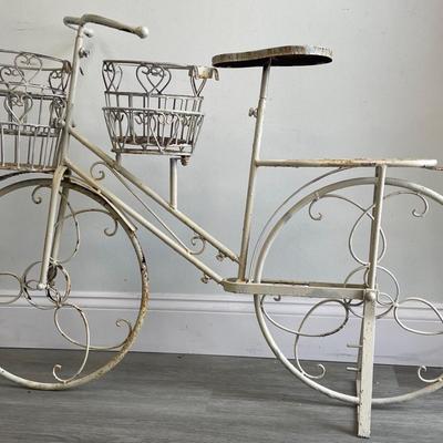 Outdoor Wrought Iron Bicycle Flower Wack Stand