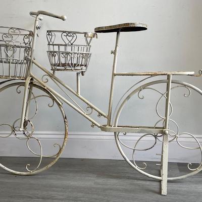 Outdoor Wrought Iron Bicycle Flower Wack Stand