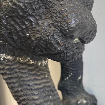 Bronze Sitting Panther Sculpture w/ a Textured Finish