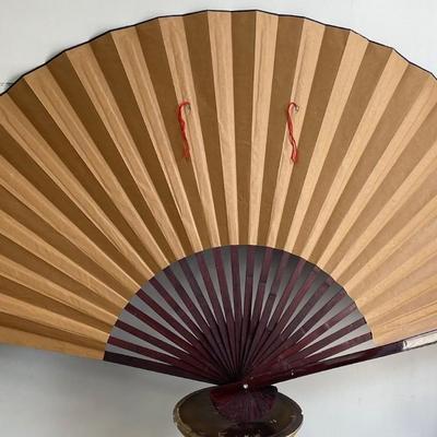 Signed Oversized Chinese Hand Painted Fan