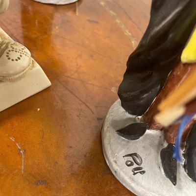 "Bald is Beautiful" Figurine + Two Poli Cesare Figurines