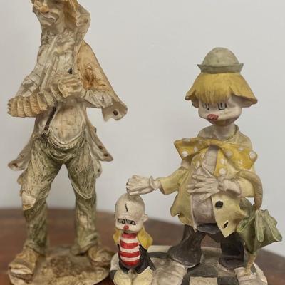 Two 70's Clown Figurines by R. Fecrolanza