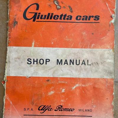 1958 Alfa Romeo Shop Manual - Giulietta Cars English
