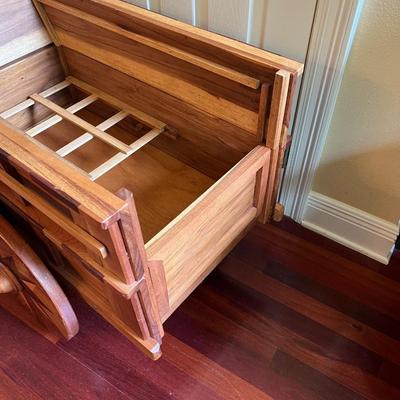 Inlaid Wooden Costa Rica Bar Cart