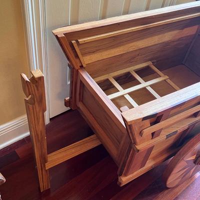 Inlaid Wooden Costa Rica Bar Cart
