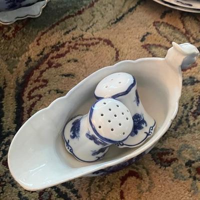 Flow Blue Porcelain Set