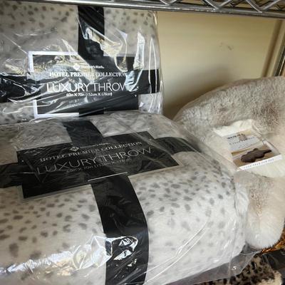 3 NWT - 2 Blankets 1 Faux Fur Rug