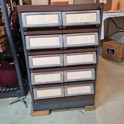 Vintage 10-Drawer Storage Cabinet (G-JS)