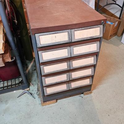 Vintage 10-Drawer Storage Cabinet (G-JS)