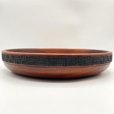 Large Solid Mahogany Bowl ~ Decorative Trim