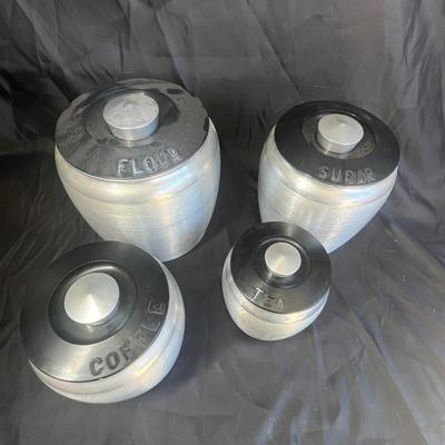 Neat vintage aluminum canisters