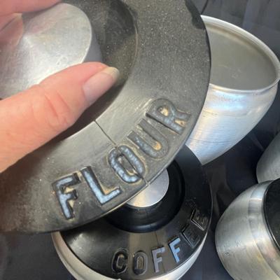Neat vintage aluminum canisters