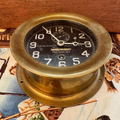 Chelsea Clock Co Maritime US Navy Deck Clock