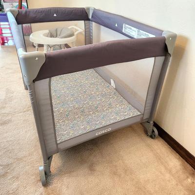 Lot #84 Coscco Fold Up Infant Bed/playpen and Baby walker - like new