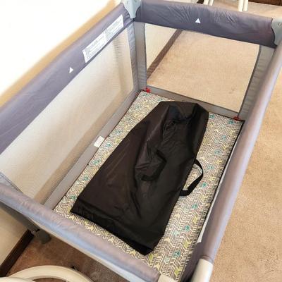 Lot #84 Coscco Fold Up Infant Bed/playpen and Baby walker - like new