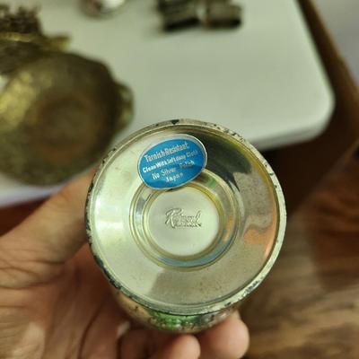 Collectable Lot 6 Cherub Napkin Rings Cherub Lighter Metal Plate Ornate Letter Holder