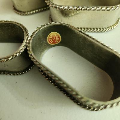 Collectable Lot 6 Cherub Napkin Rings Cherub Lighter Metal Plate Ornate Letter Holder