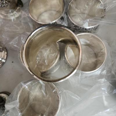 Collectable Lot 6 Cherub Napkin Rings Cherub Lighter Metal Plate Ornate Letter Holder