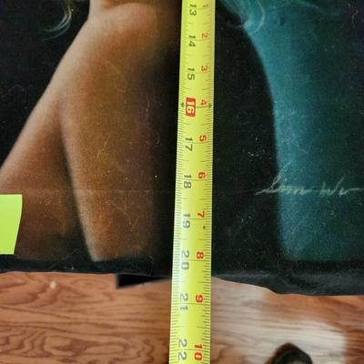 2 Vintage Nude Woman Oil on Velvet painting C.G. Jeng