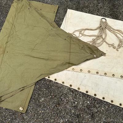 WWII Army Shelter Half Tent & Navy Hammock